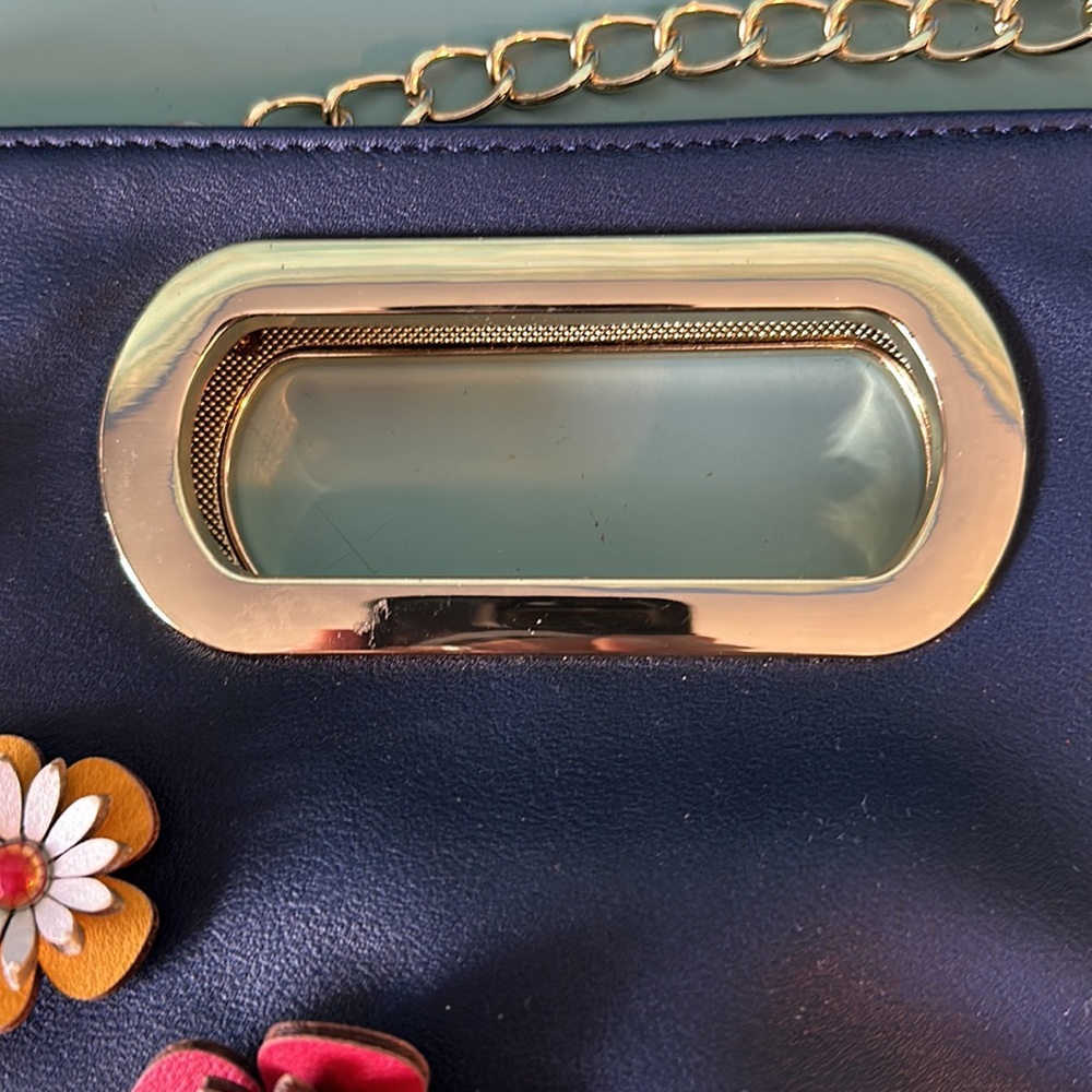 Imoshion Navy Flower embellished clutch/crossbody/shoulder bag - Picture 4 of 11